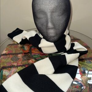 Xhilaration Black and White Striped Scarf